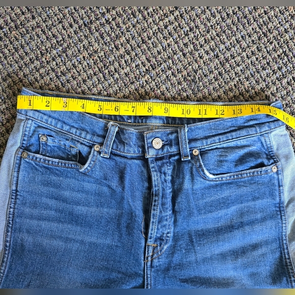 7 For All Mankind Blue Cropped Ankle Jeans - Picture 10 of 13